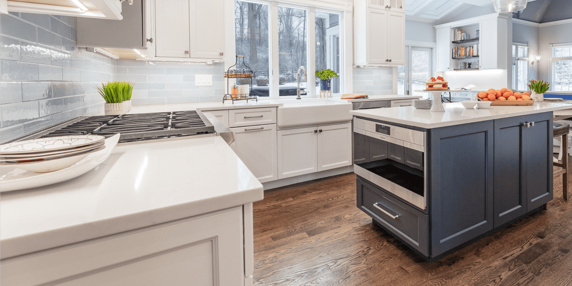 Blue Kitchen Island Cabinets