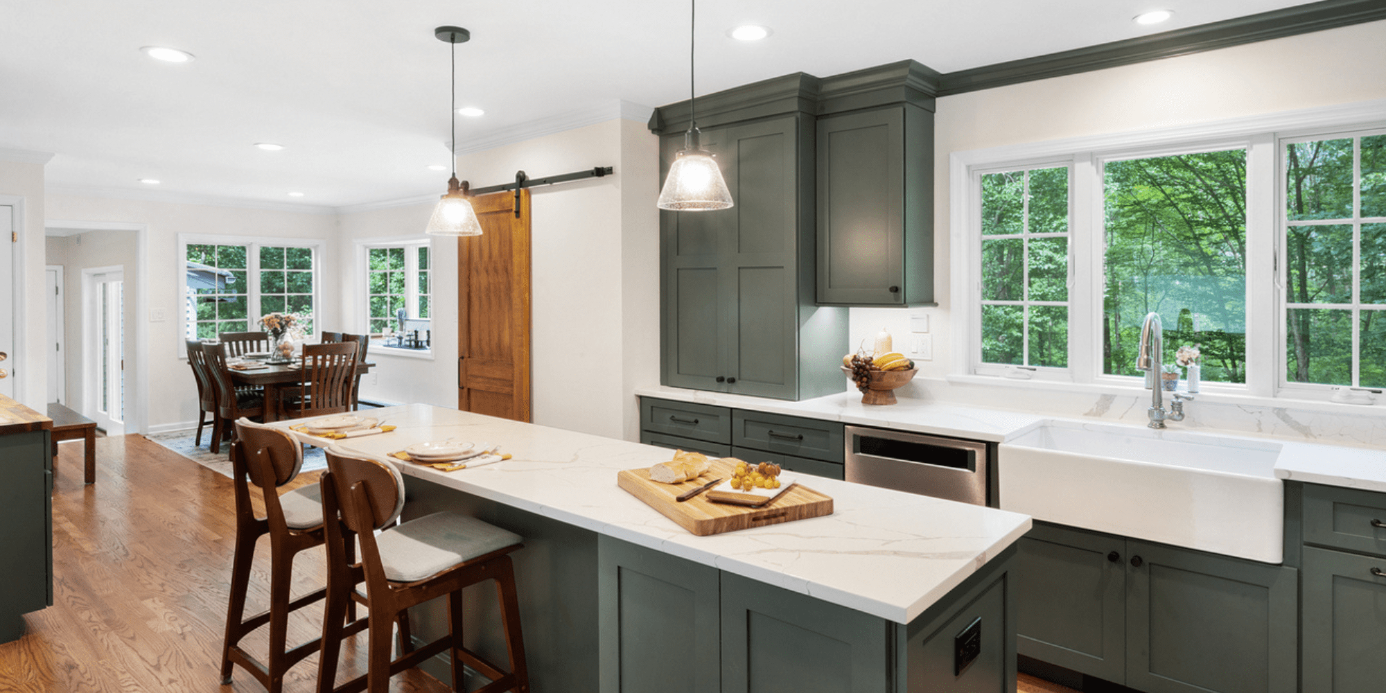 Green Kitchen Cabinets in Kitchen Remodel in NJ